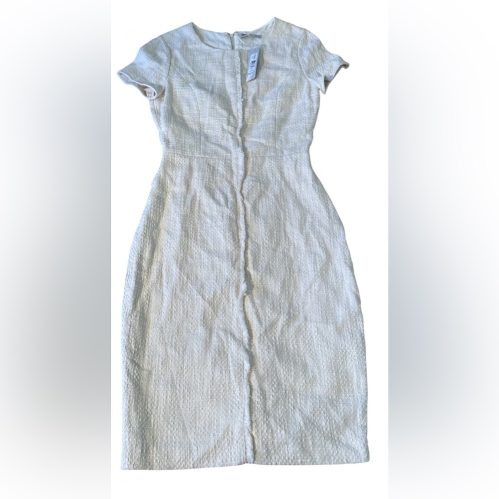 DE Collection Strapless White Textured Dress